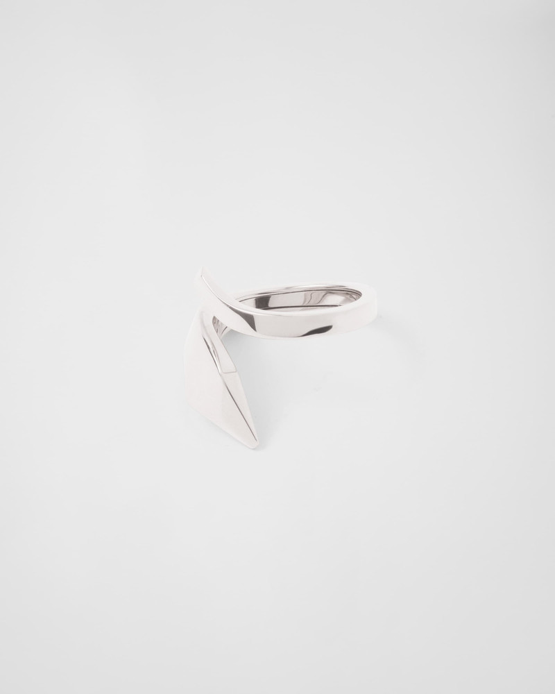 Prada Eternal Gold snake mini ring in white gold outlook