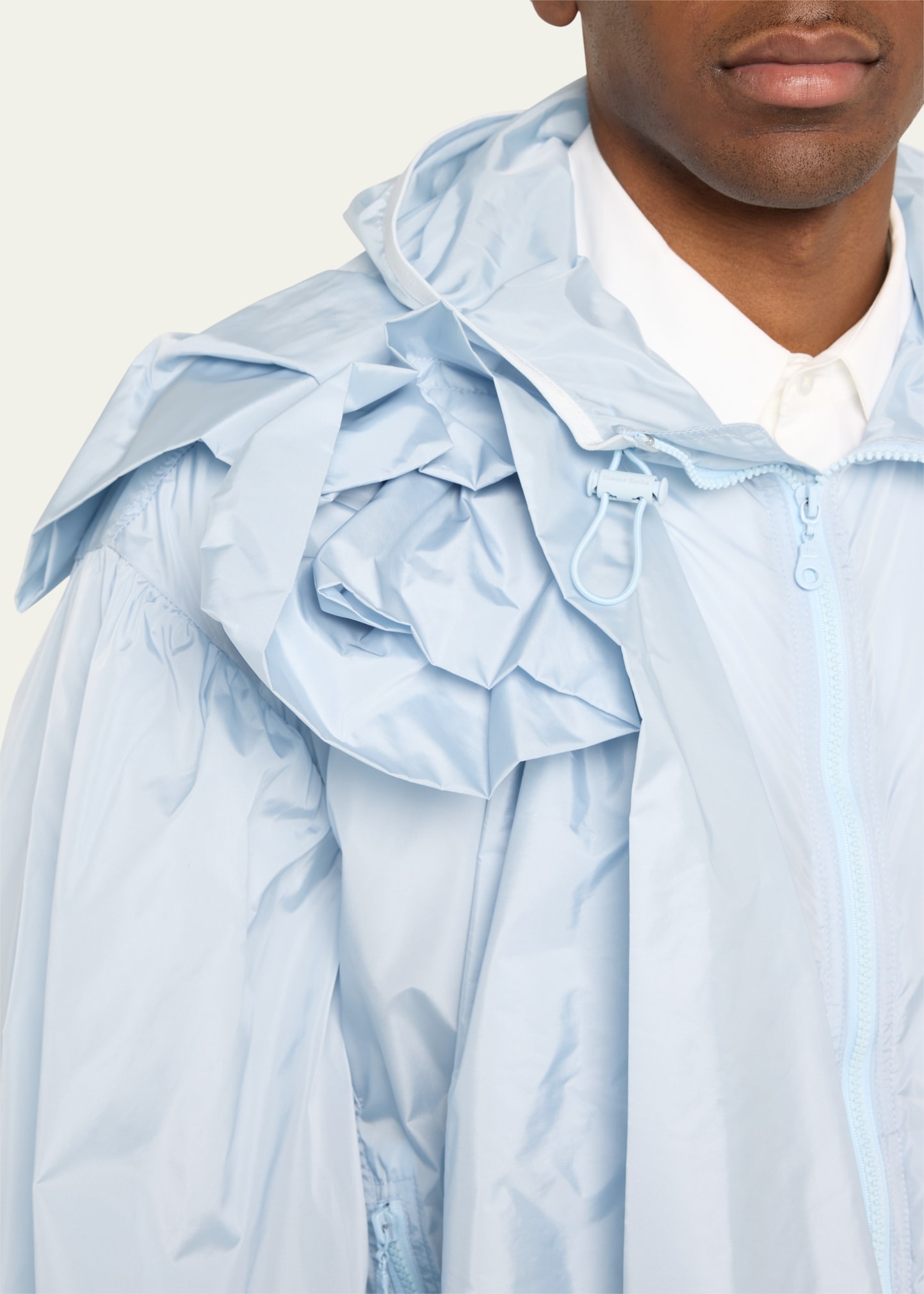 Men's Tech Nylon Jacket with Pressed Rose - 4