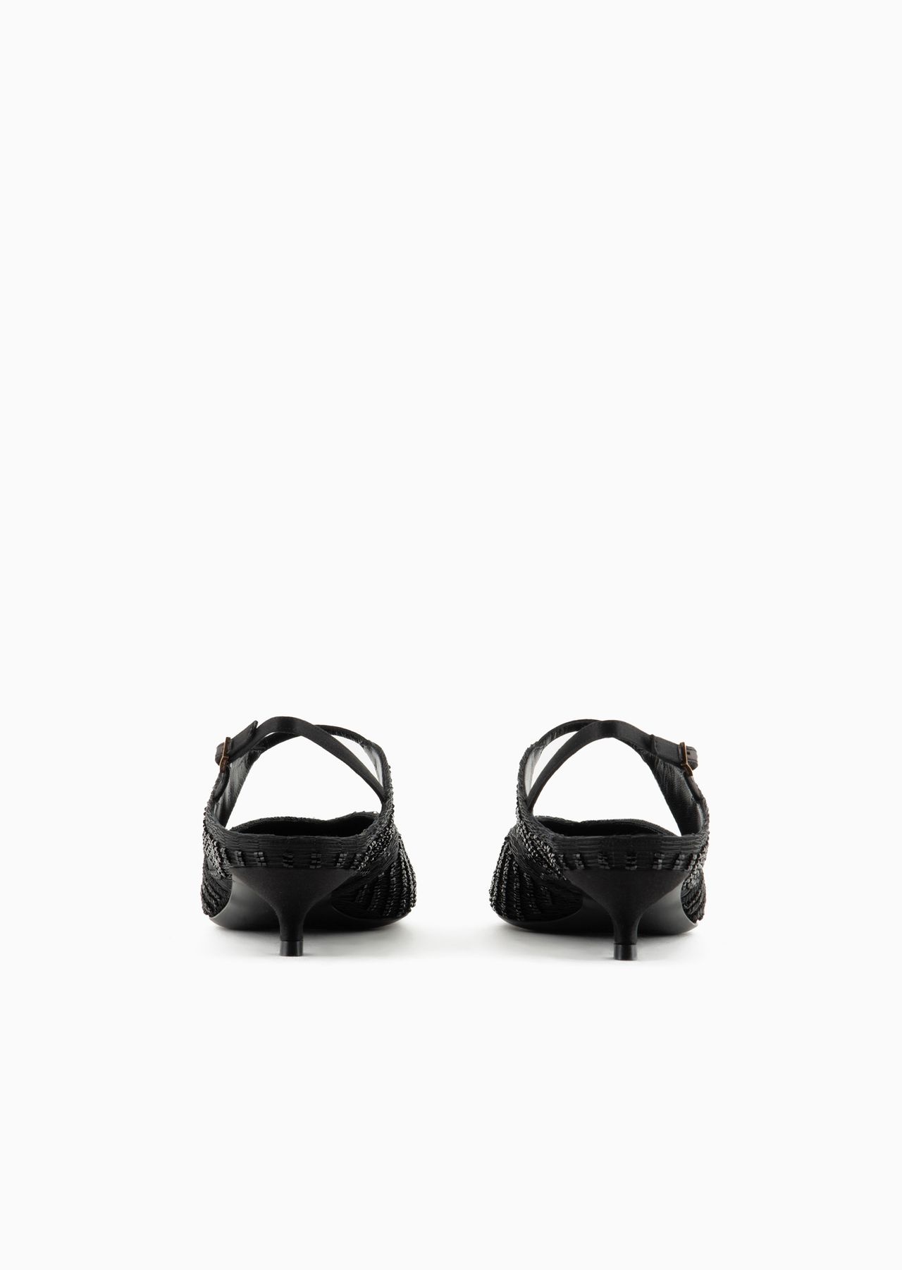 Satin slingbacks with bead embroidery - 4