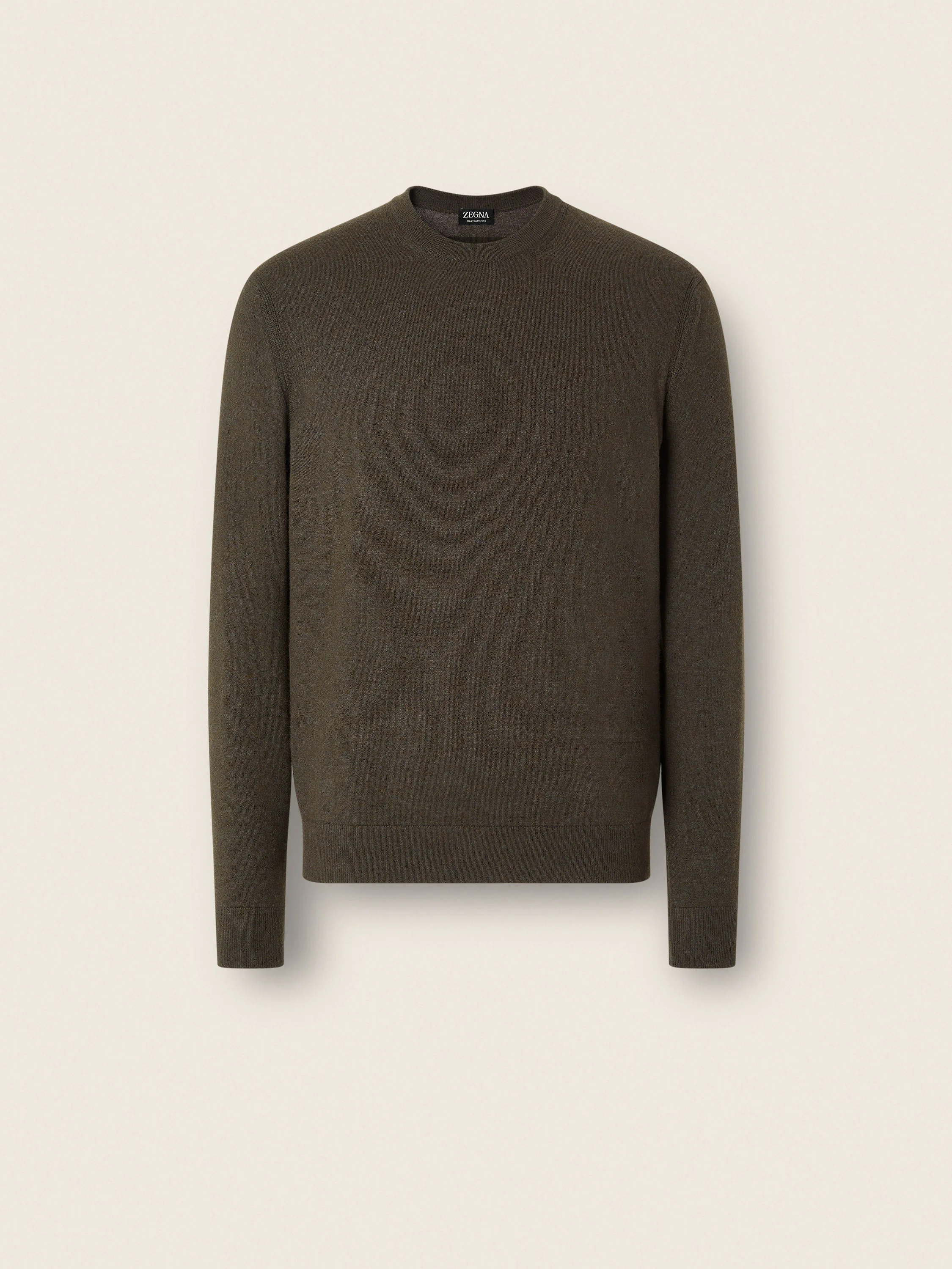 DARK OLIVE GREEN OASI CASHMERE CREWNECK - 1