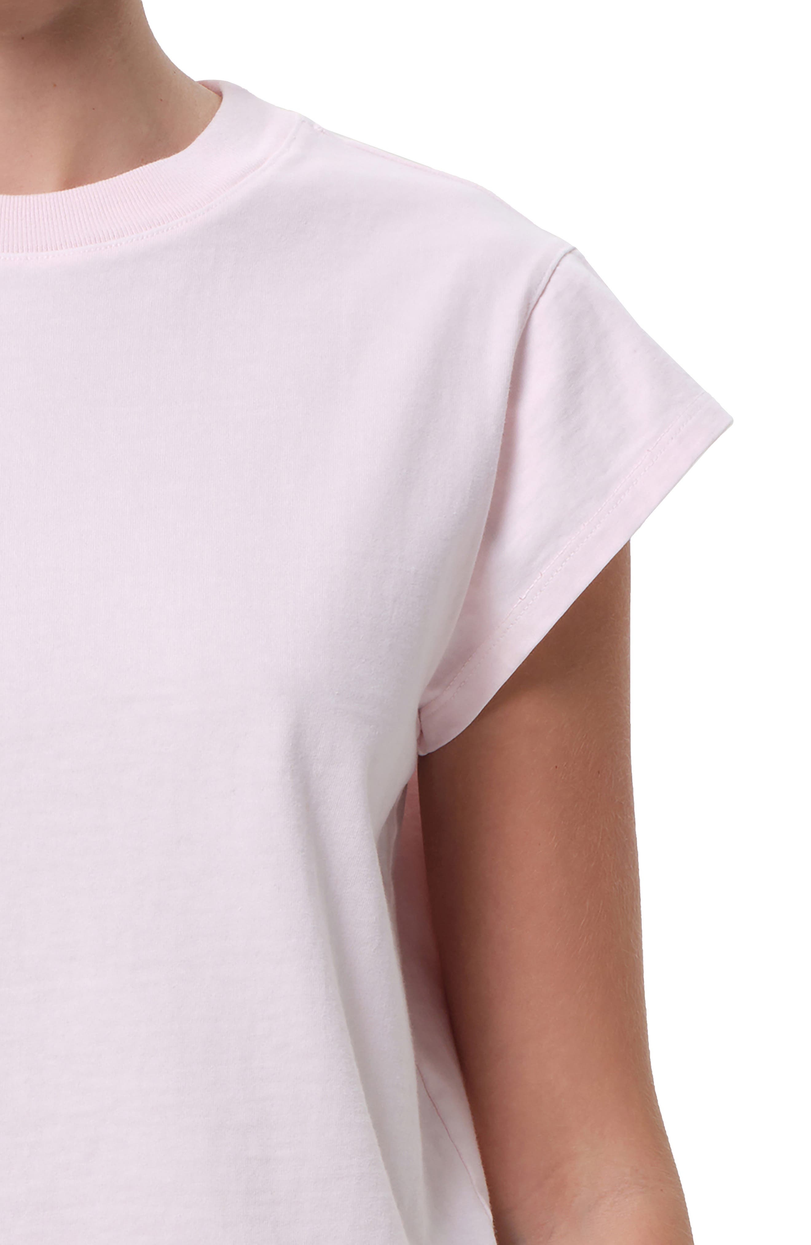 AGOLDE Bryce Cap Sleeve T-Shirt in Cosmos Pink Crystal at Nordstrom - 4