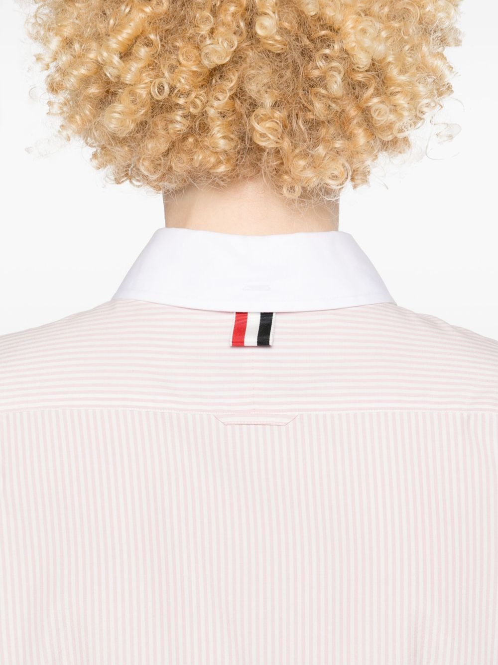 contrast-border striped shirt - 5