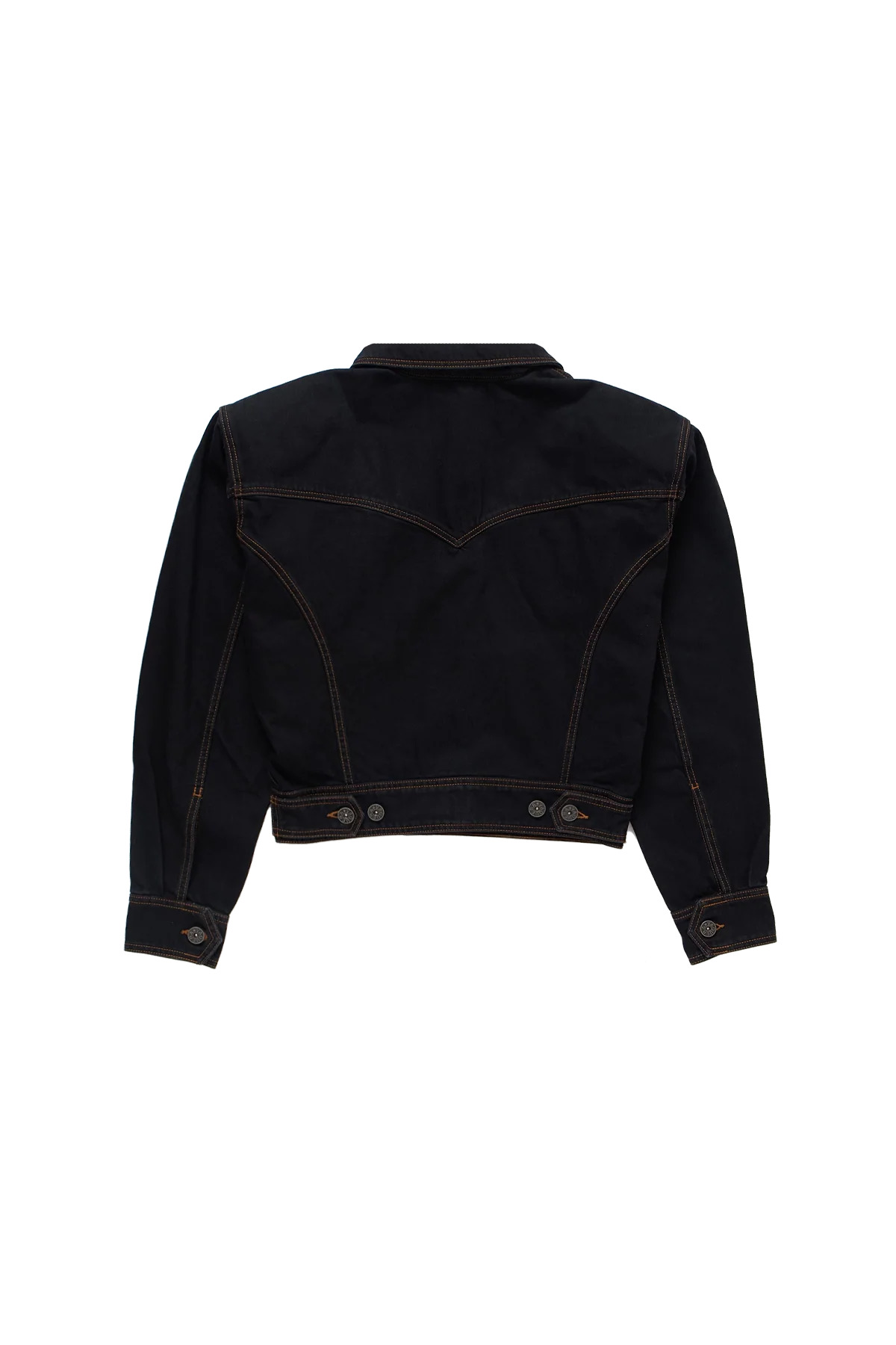Vaquera Cropped Denim Jacket Black - 2