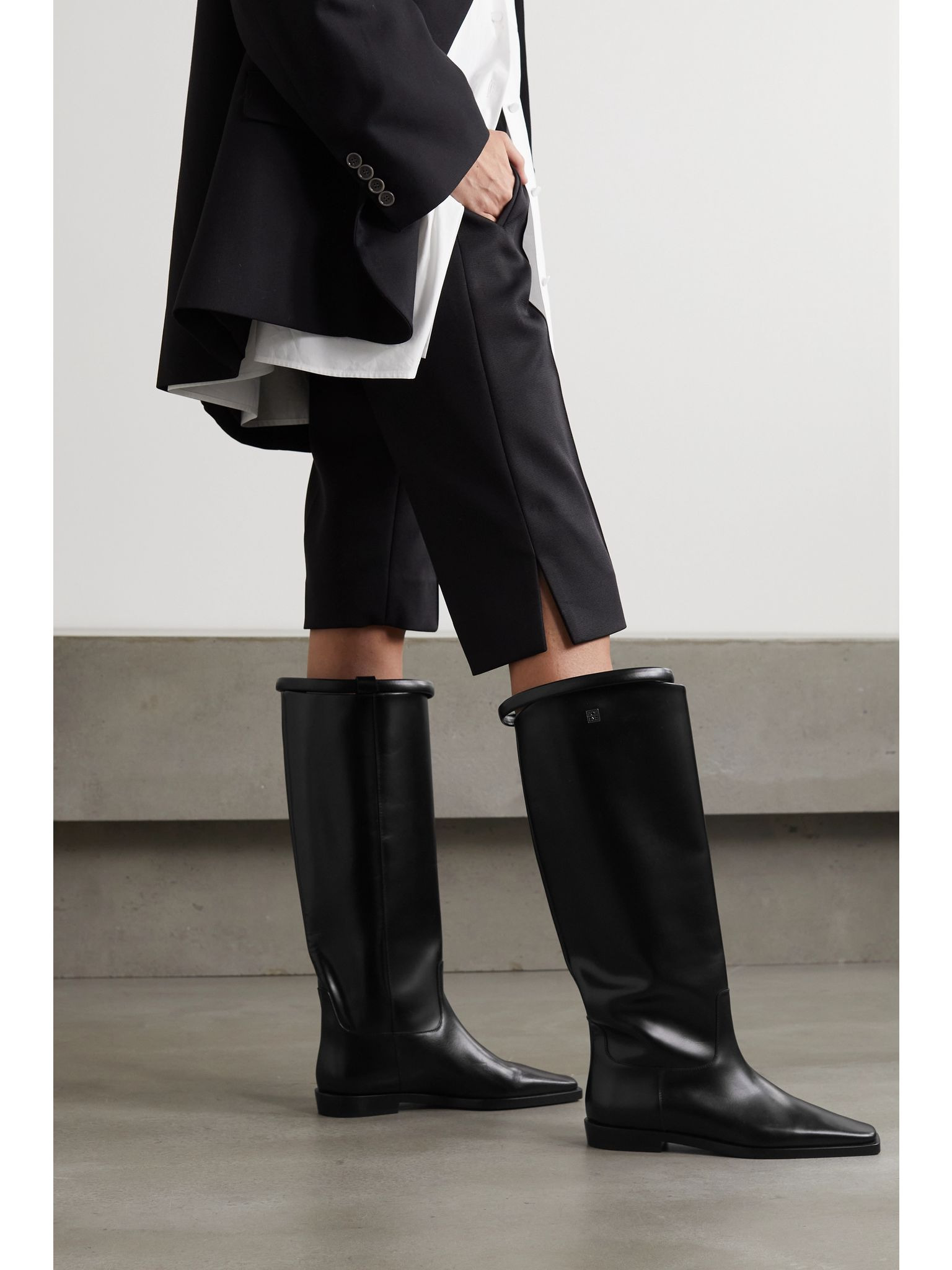+ NET SUSTAIN The Riding leather knee boots Black - 2