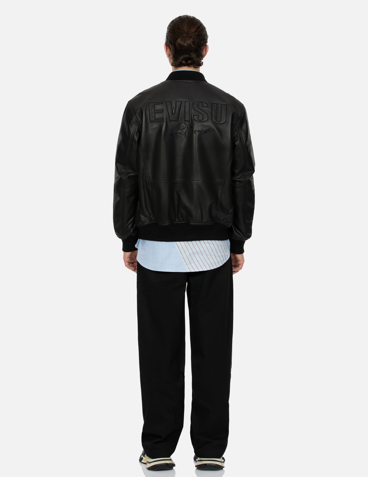 Logo Appliquéd Leather Bomber Jacket - 5