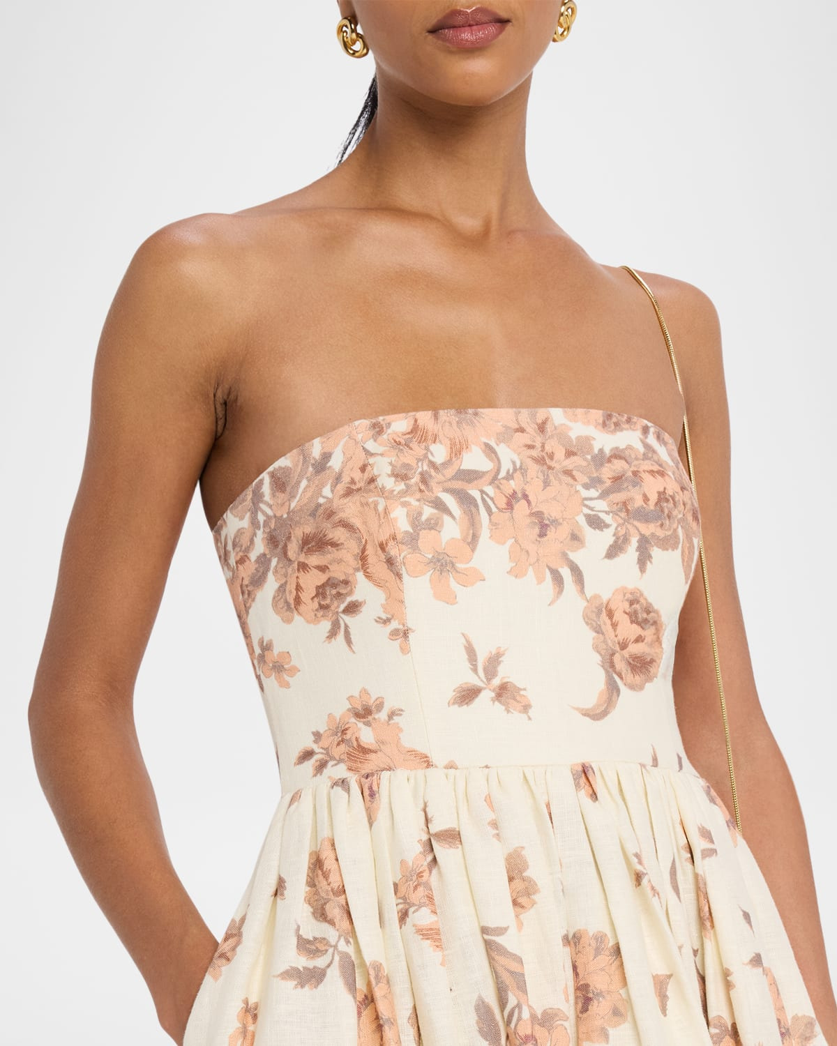 Anisha Strapless Linen Bubble Dress - 5
