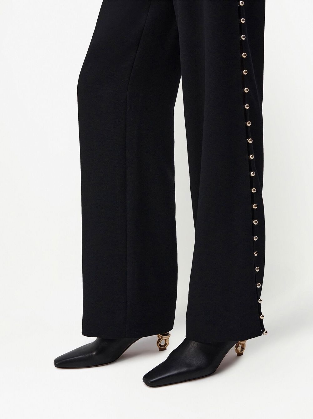 stud-detail wide-leg trousers - 5