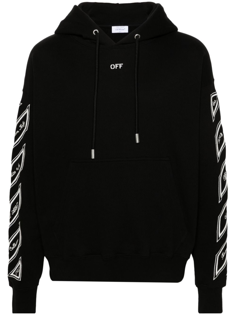 logo-embroidered cotton hoodie - 1