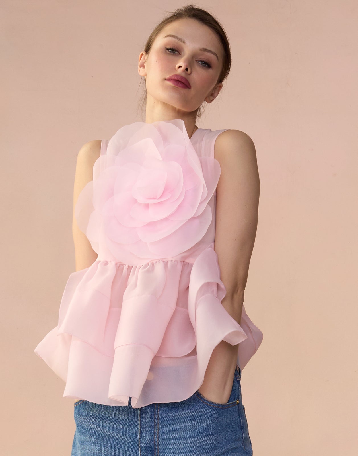 Chloe Organza Flower Top - 2