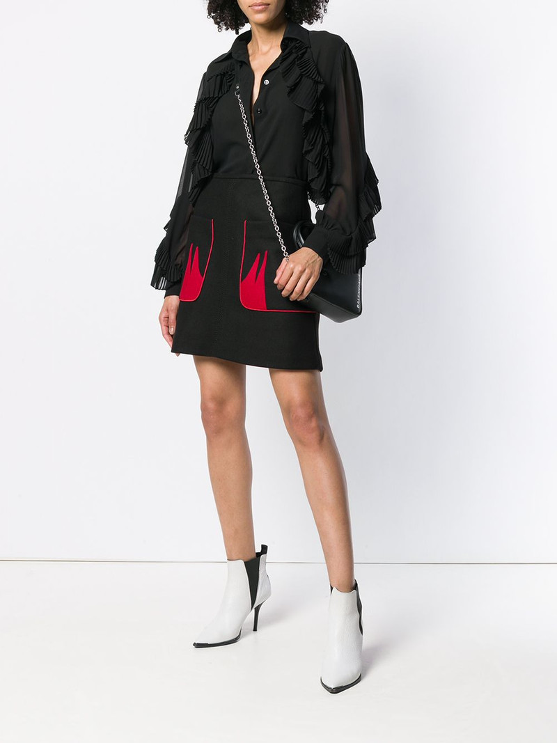 Givenchy ruffled style transparent blouse outlook