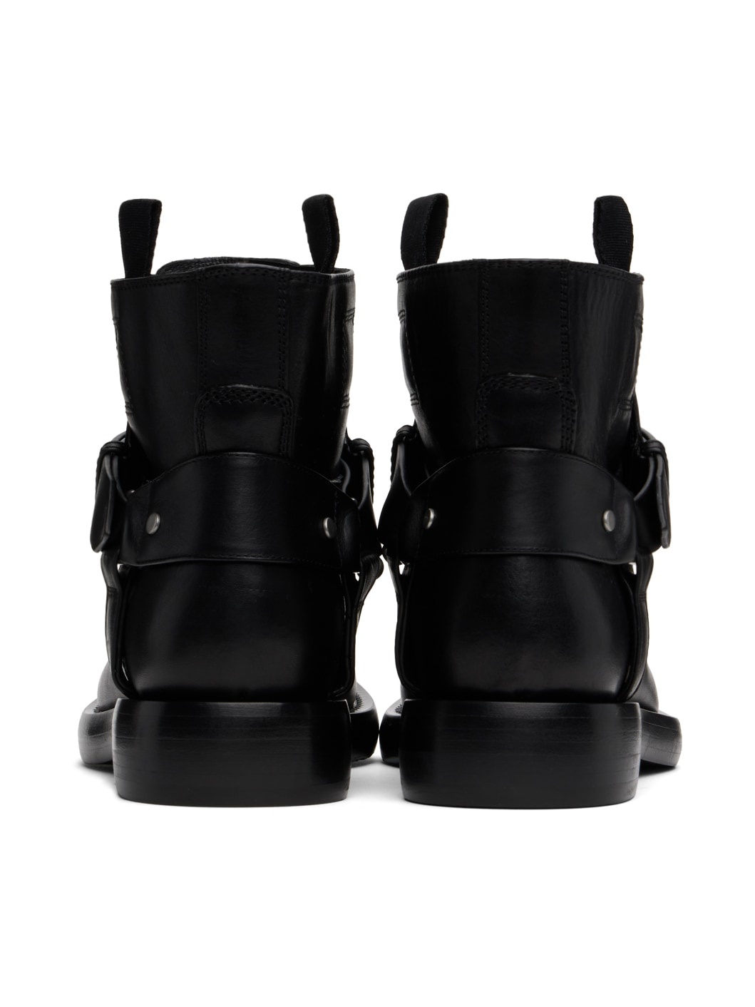 Black Leather Cobble Boots - 2