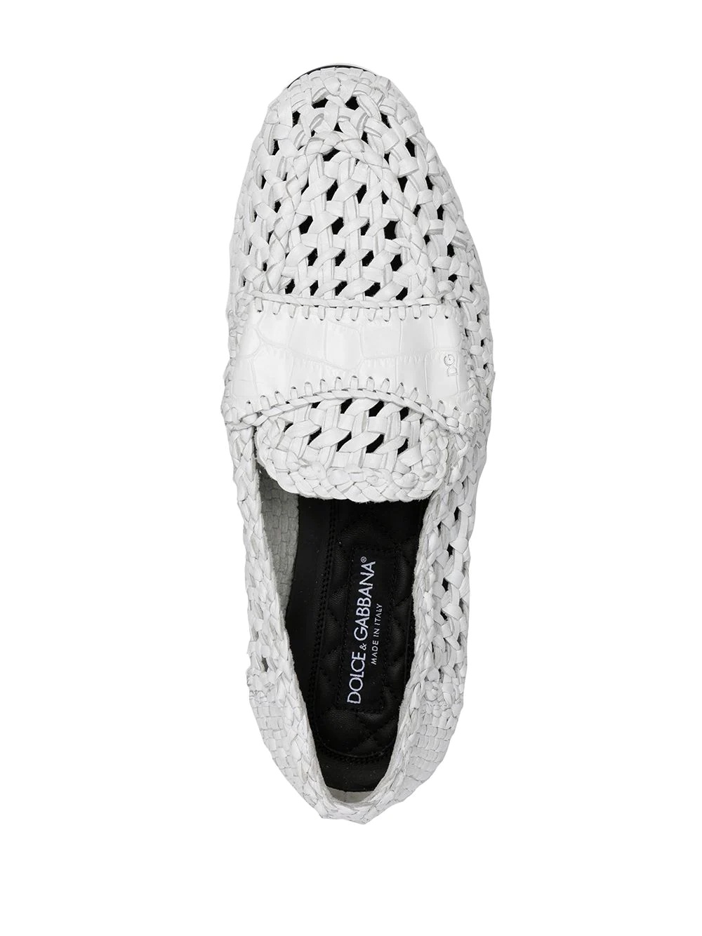 woven-effect slip-on loafers - 4