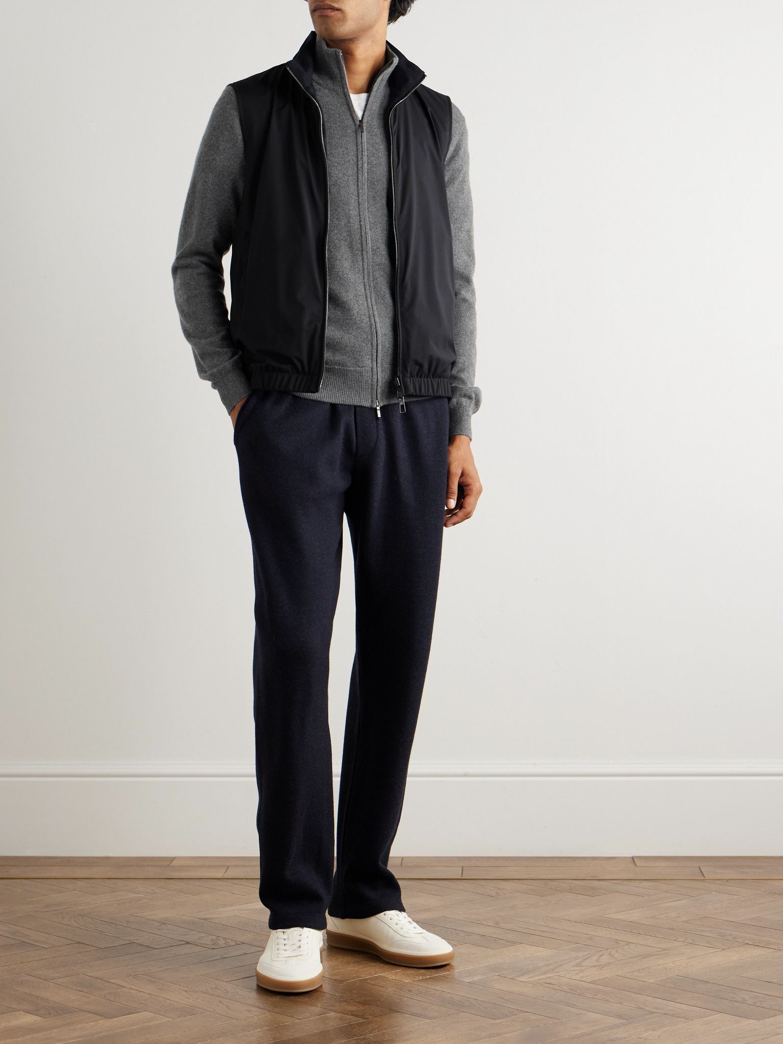 Cashmere Zip-Up Sweater Gray - 2