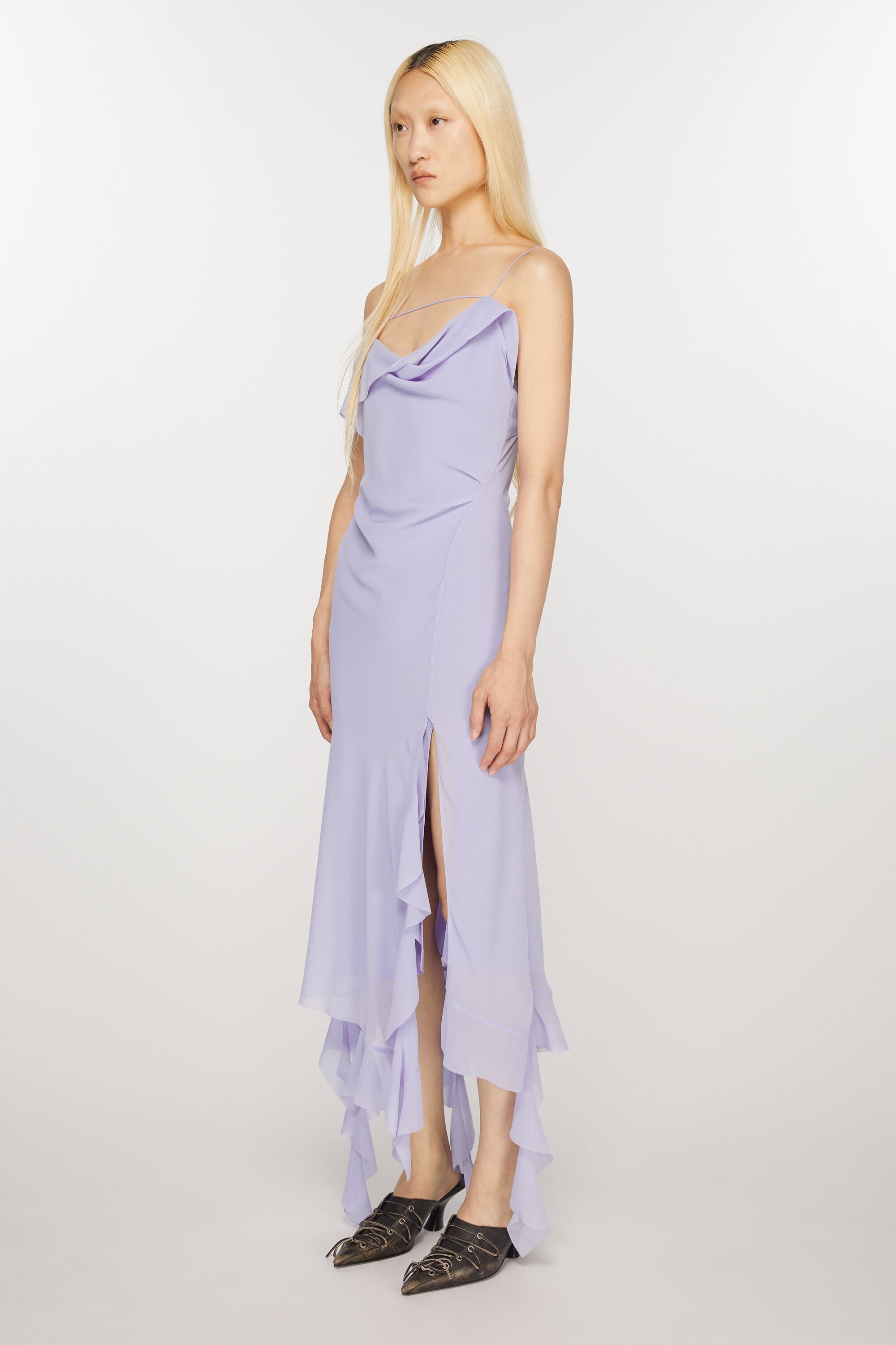 Ruffle strap dress - Lilac purple - 3