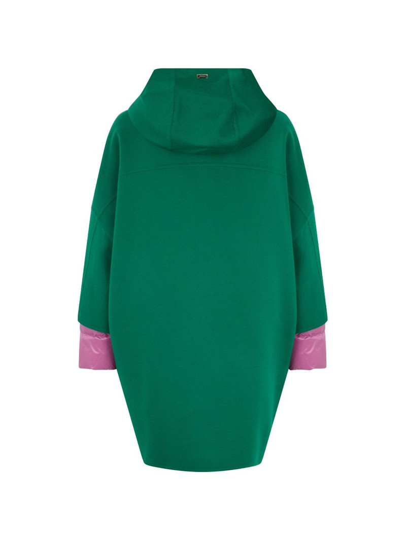 Herno contrasting-cuff single-breasted coat outlook