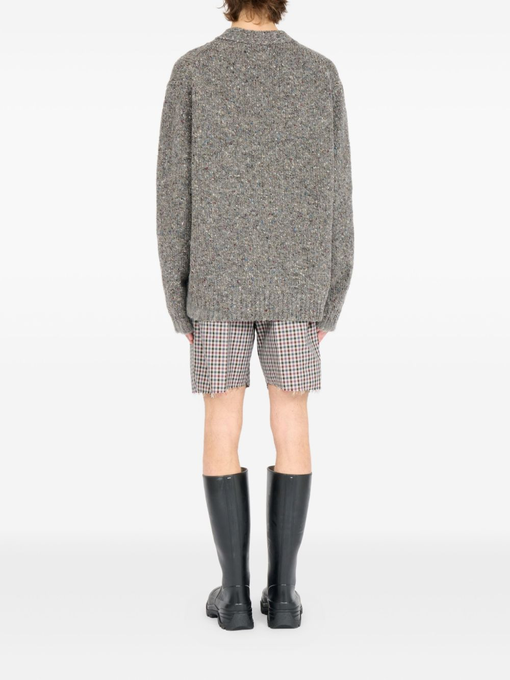 textured button-up cardigan - 5
