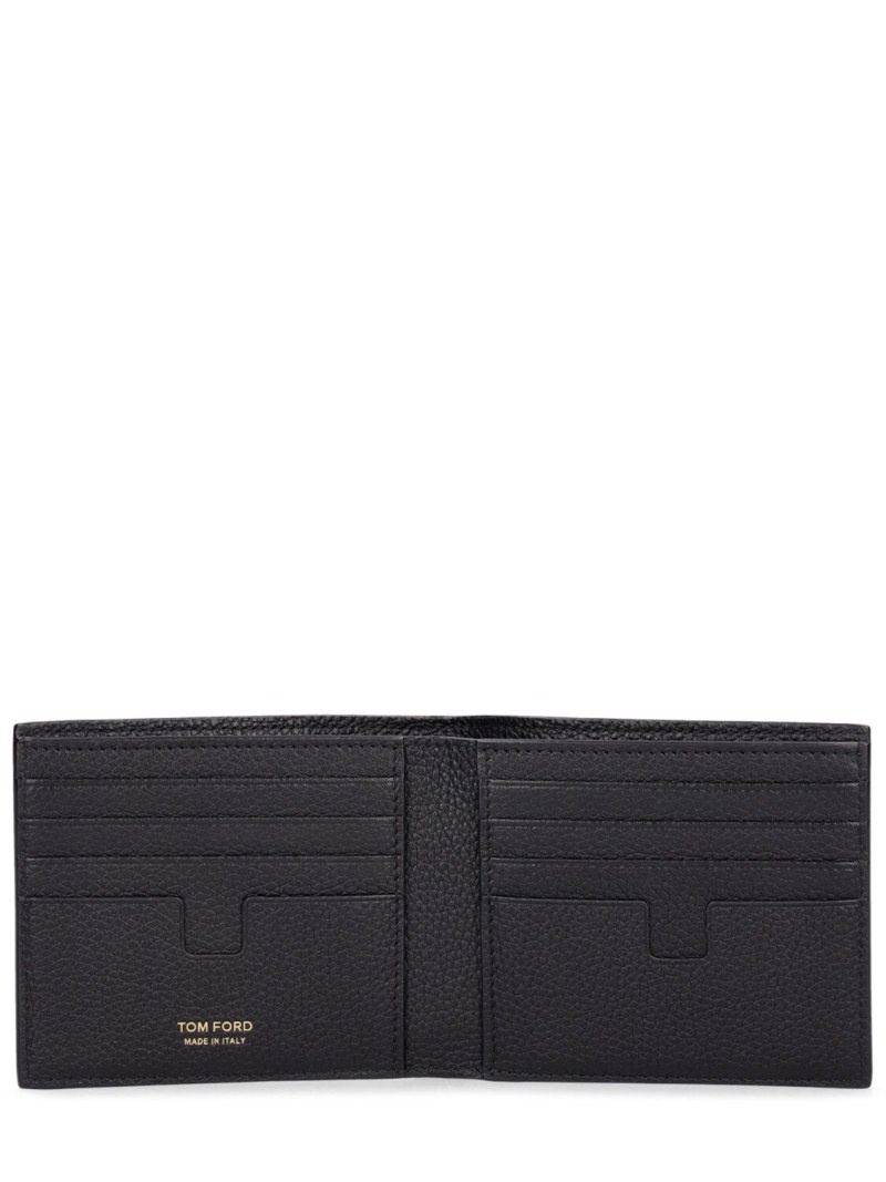 Soft grain leather wallet w/logo - 4