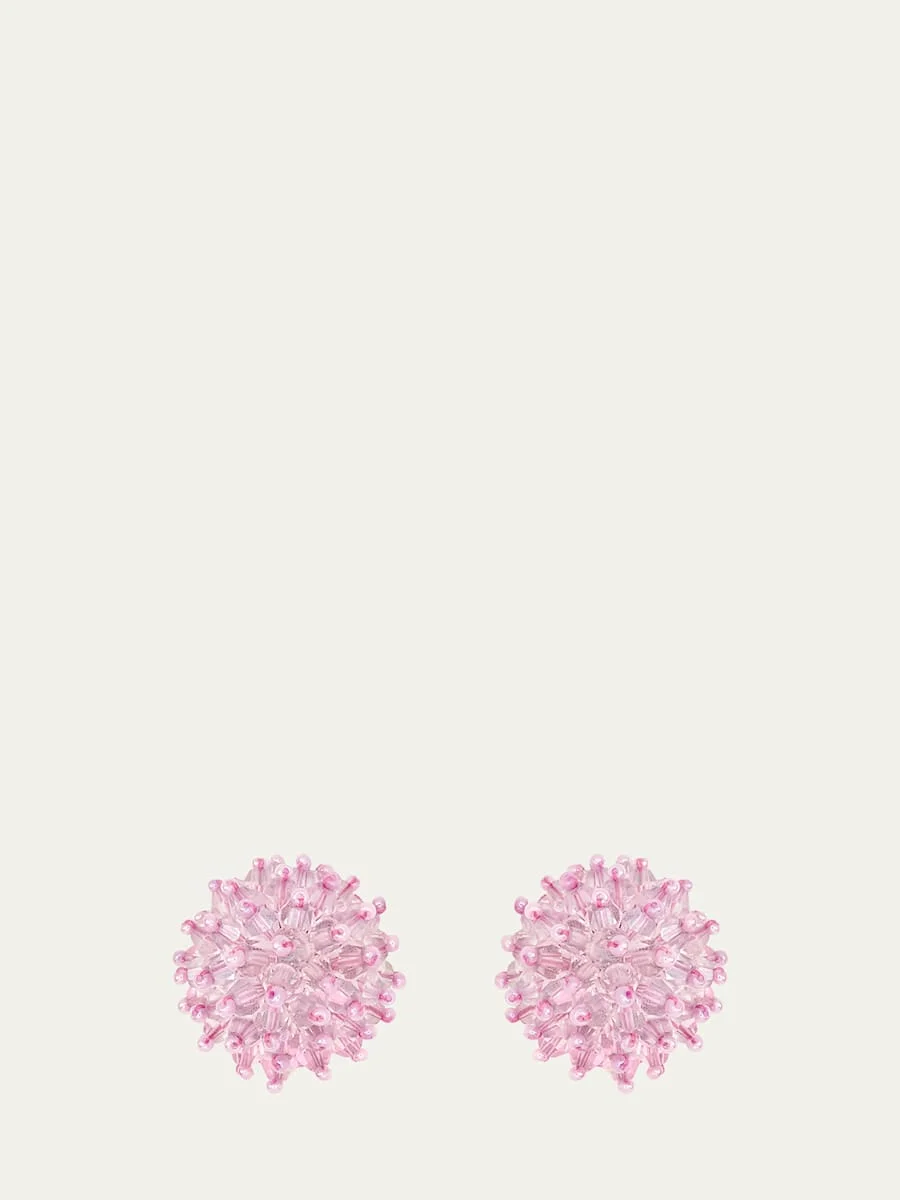 Beaded Cluster Stud Earrings - 1
