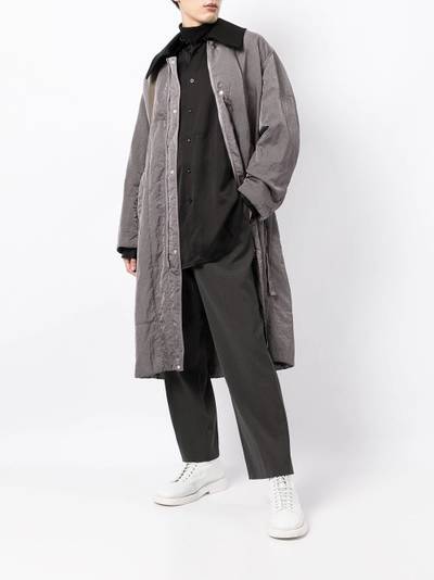 Jil Sander contrast-collar trench coat outlook