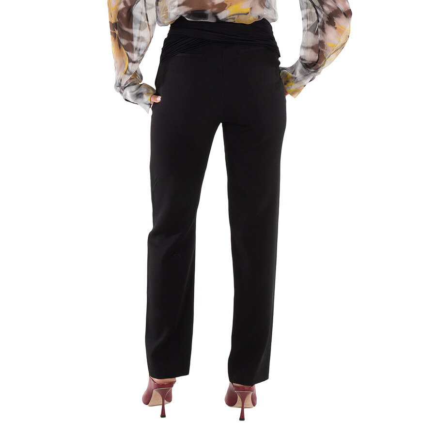 Burberry Natasha Ruched-Waist Wool Tailored Trousers - 4