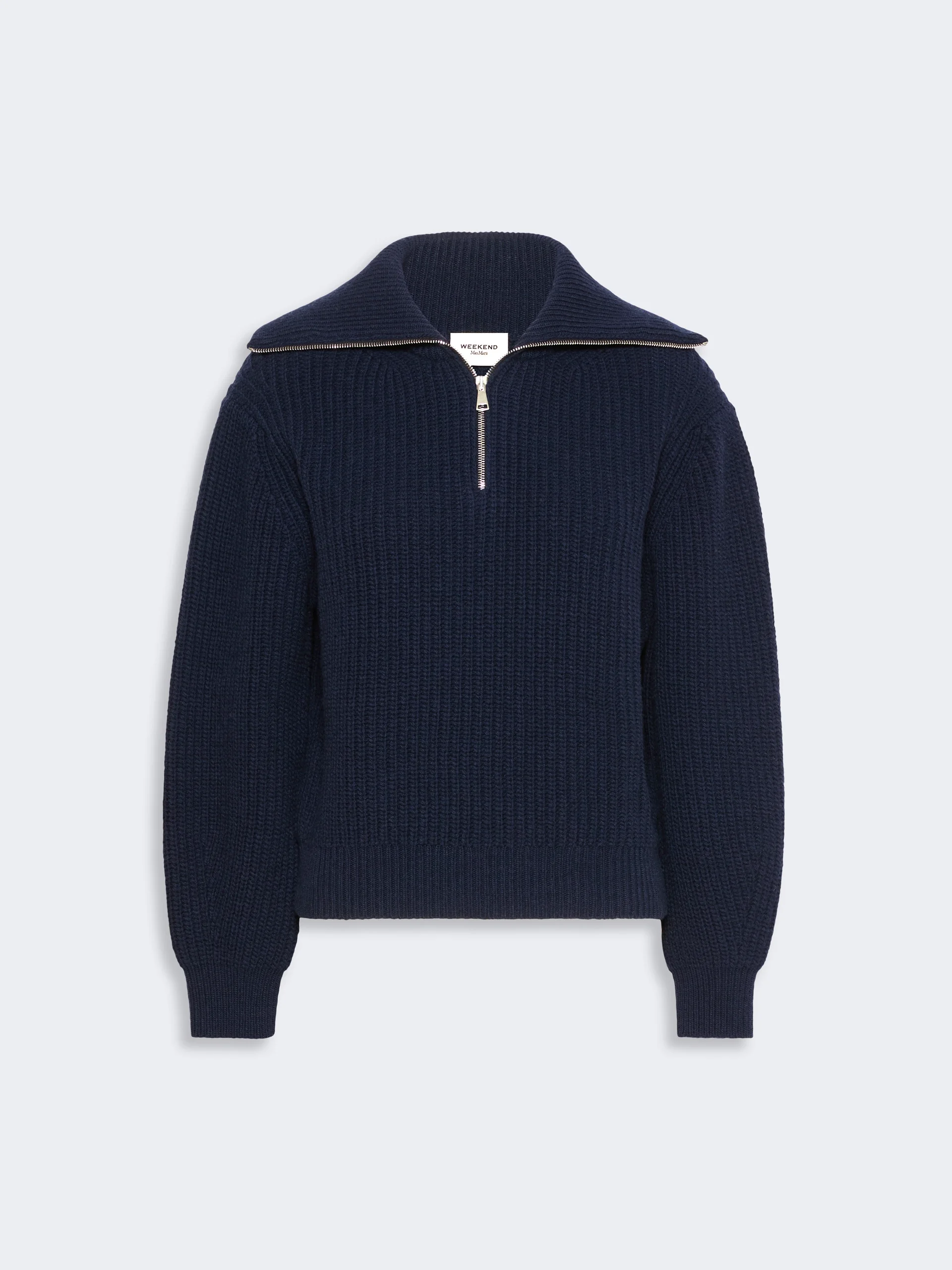 LASER Wool zip-up roll-neck jumper - NAVY - 1