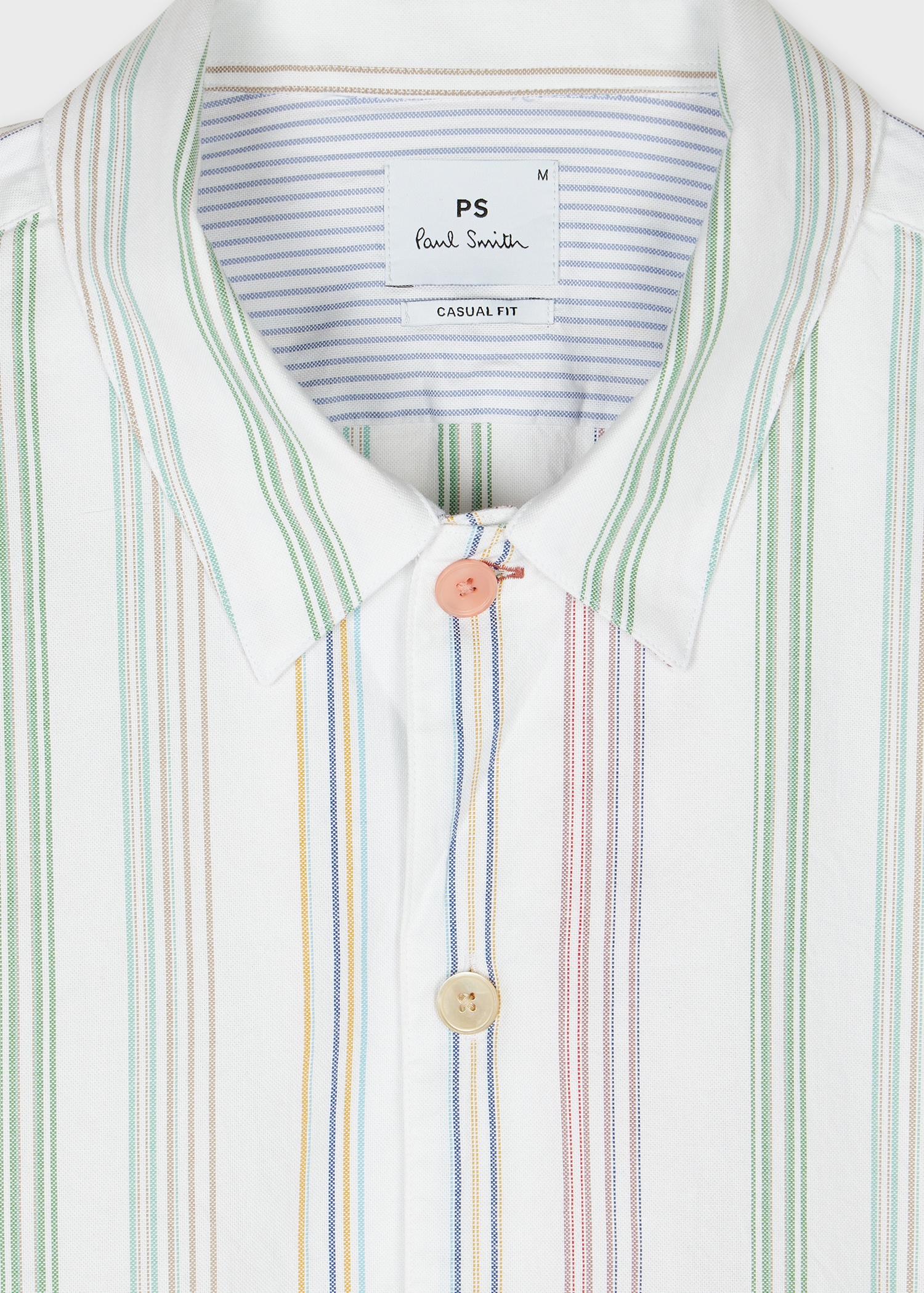 White Oxford Cotton Stripe Short-Sleeve Shirt - 3
