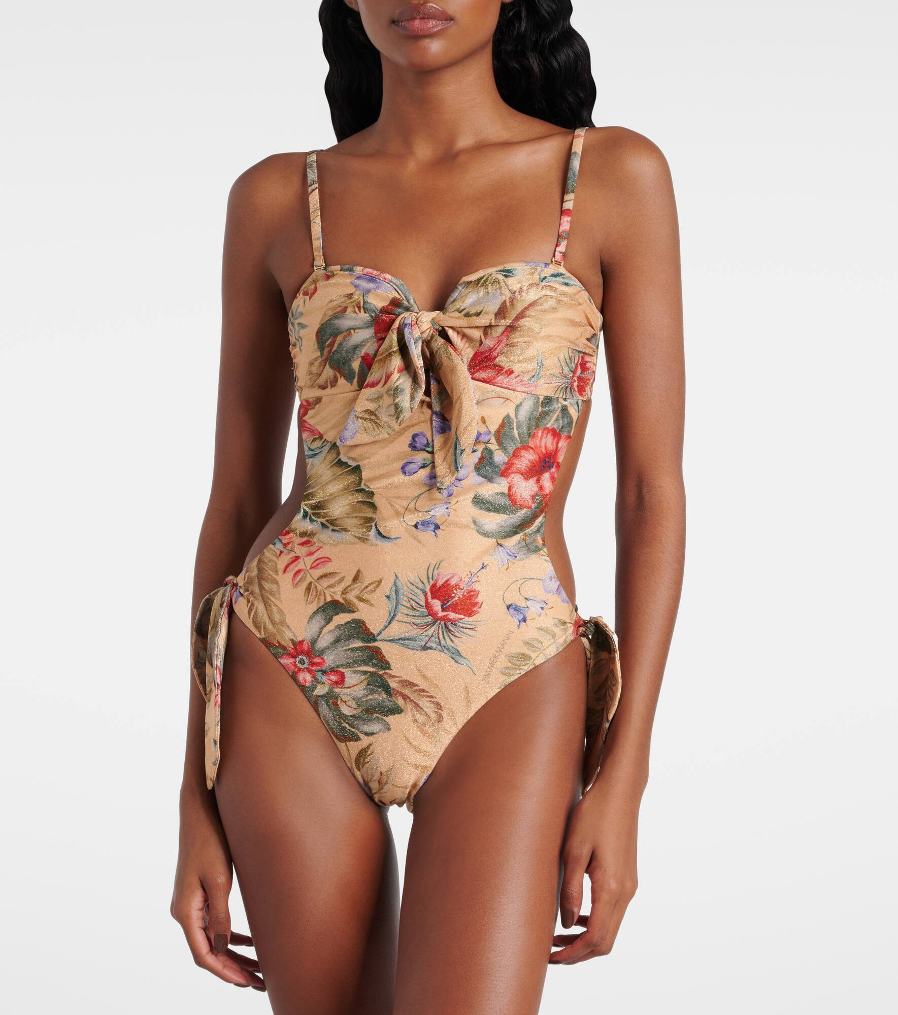 Coco bow-detail floral swimsuit - 6