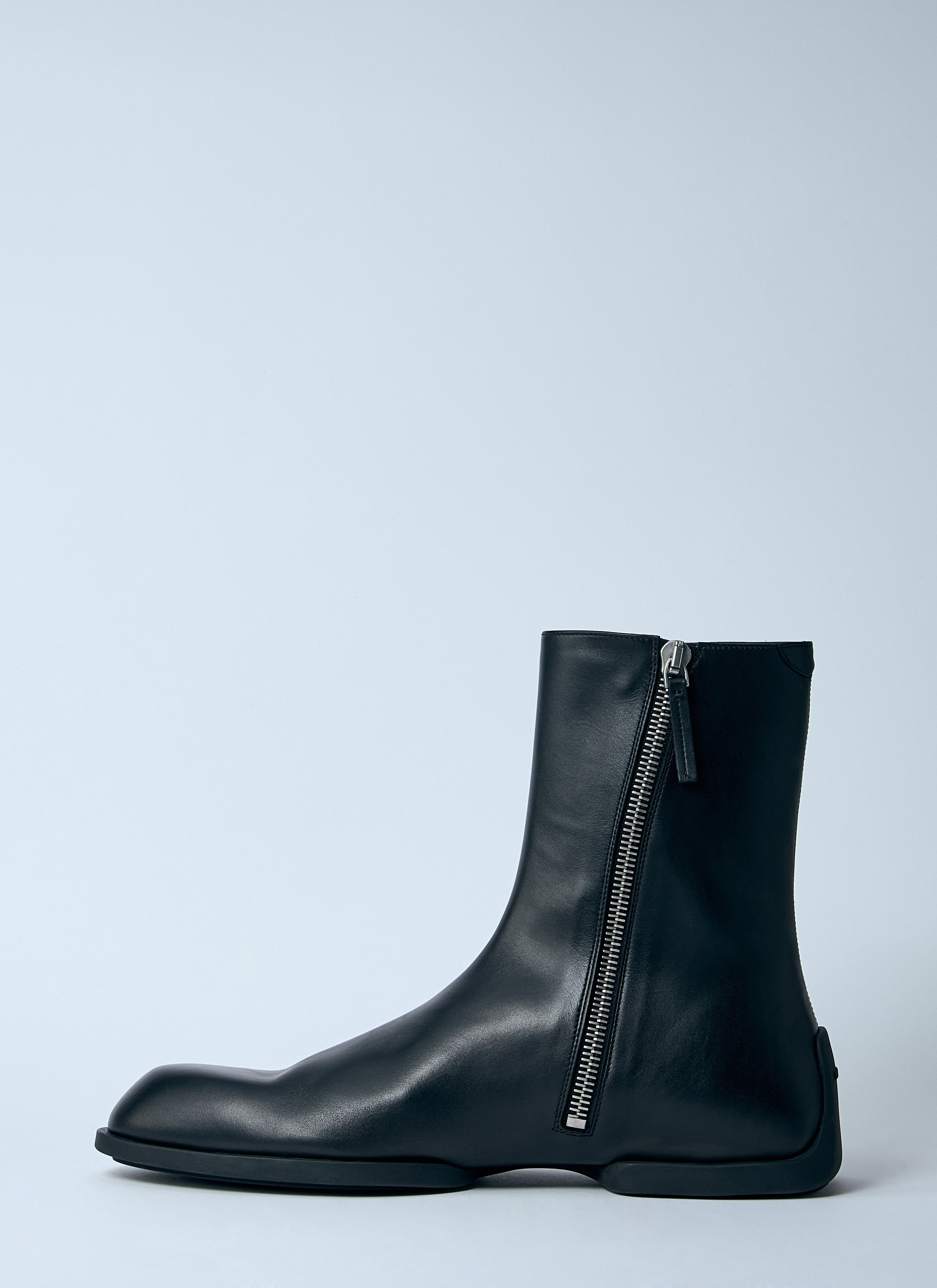 Jil Sander Men Leather Zip-Up Ankle Boot - 4