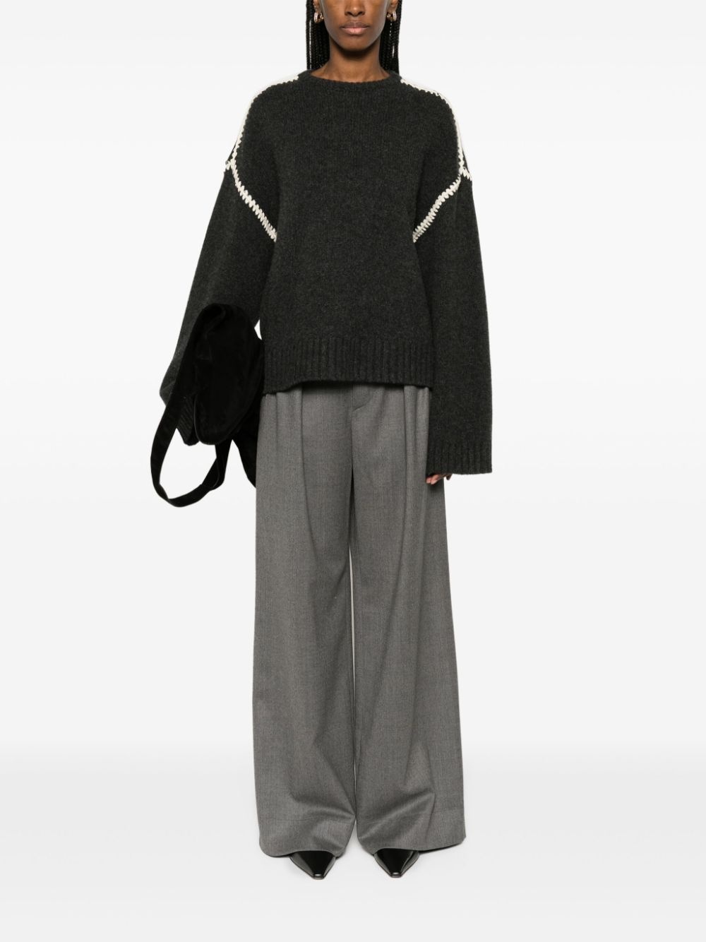 embroidered wool jumper - 2