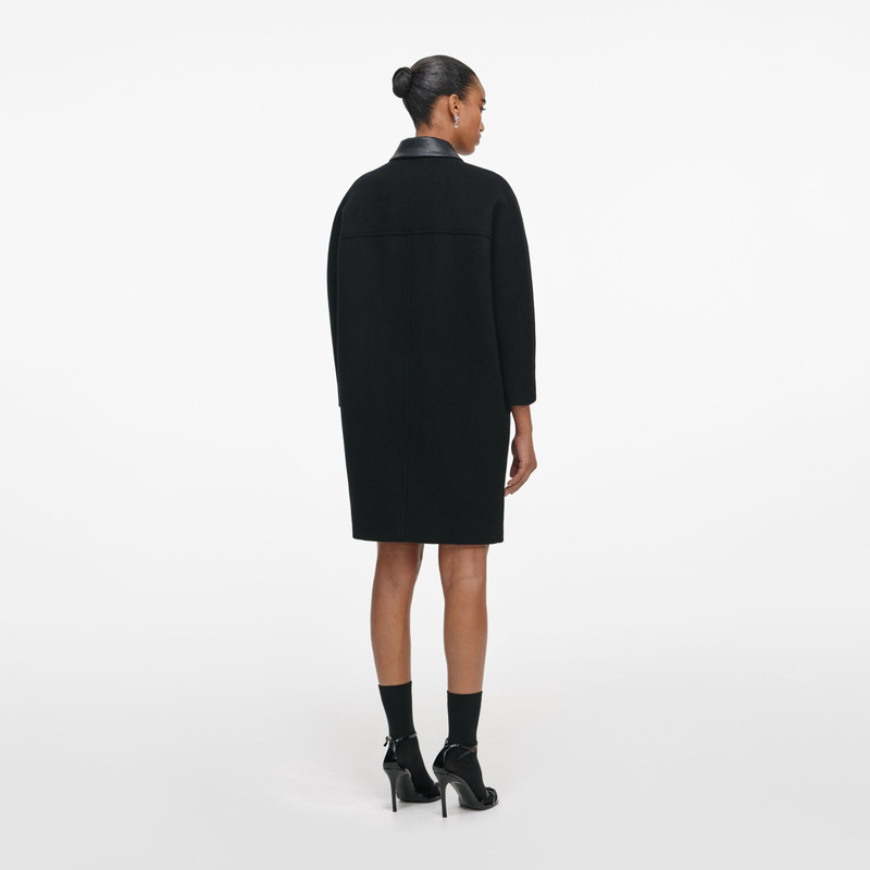 self-portrait Black Double Breasted Coat outlook