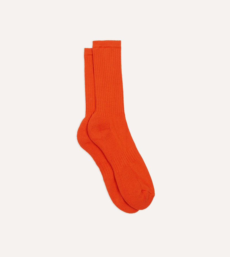 Orange Cotton Sports Socks 1