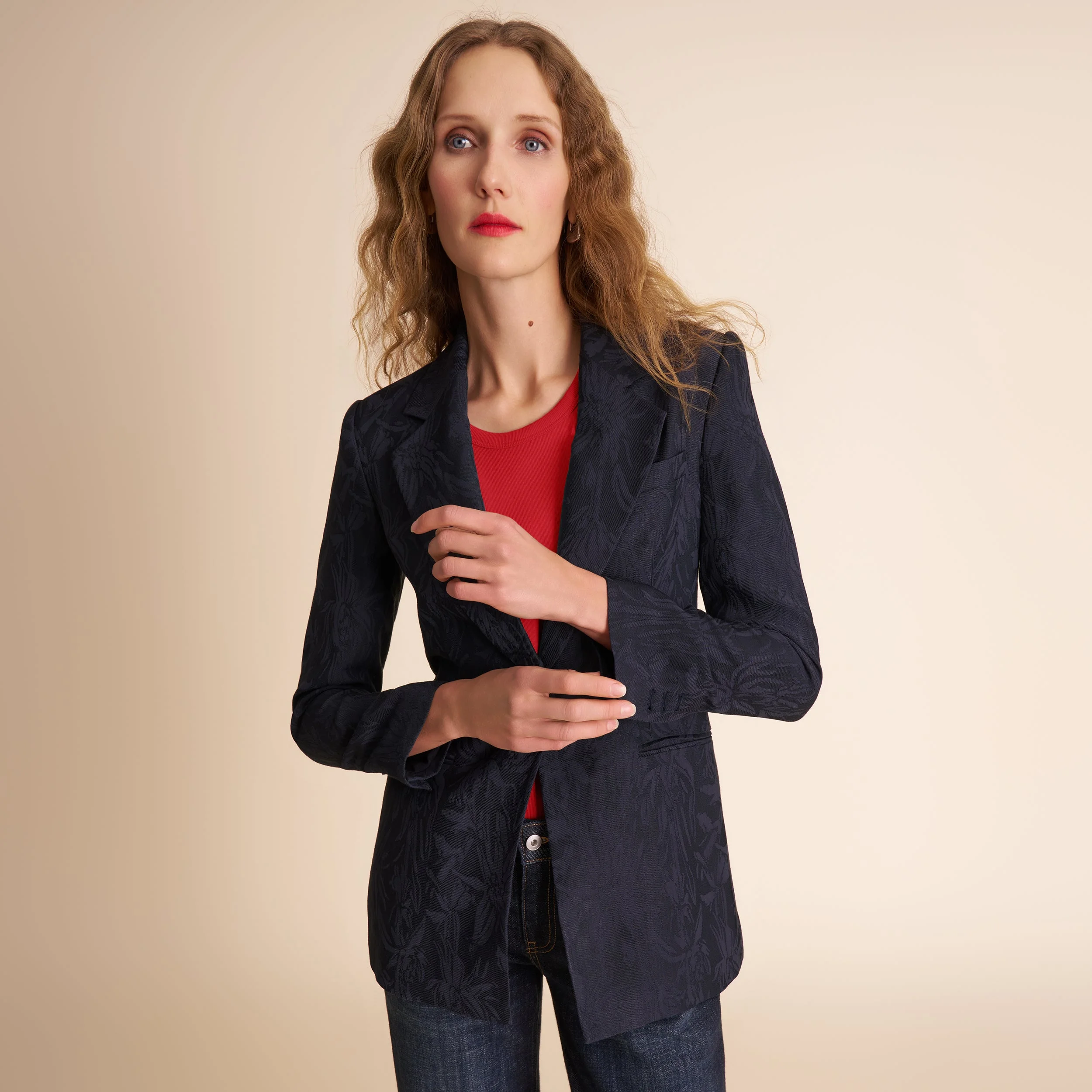 Rossi Executive Blazer - Twill Floral Jacquard - 1