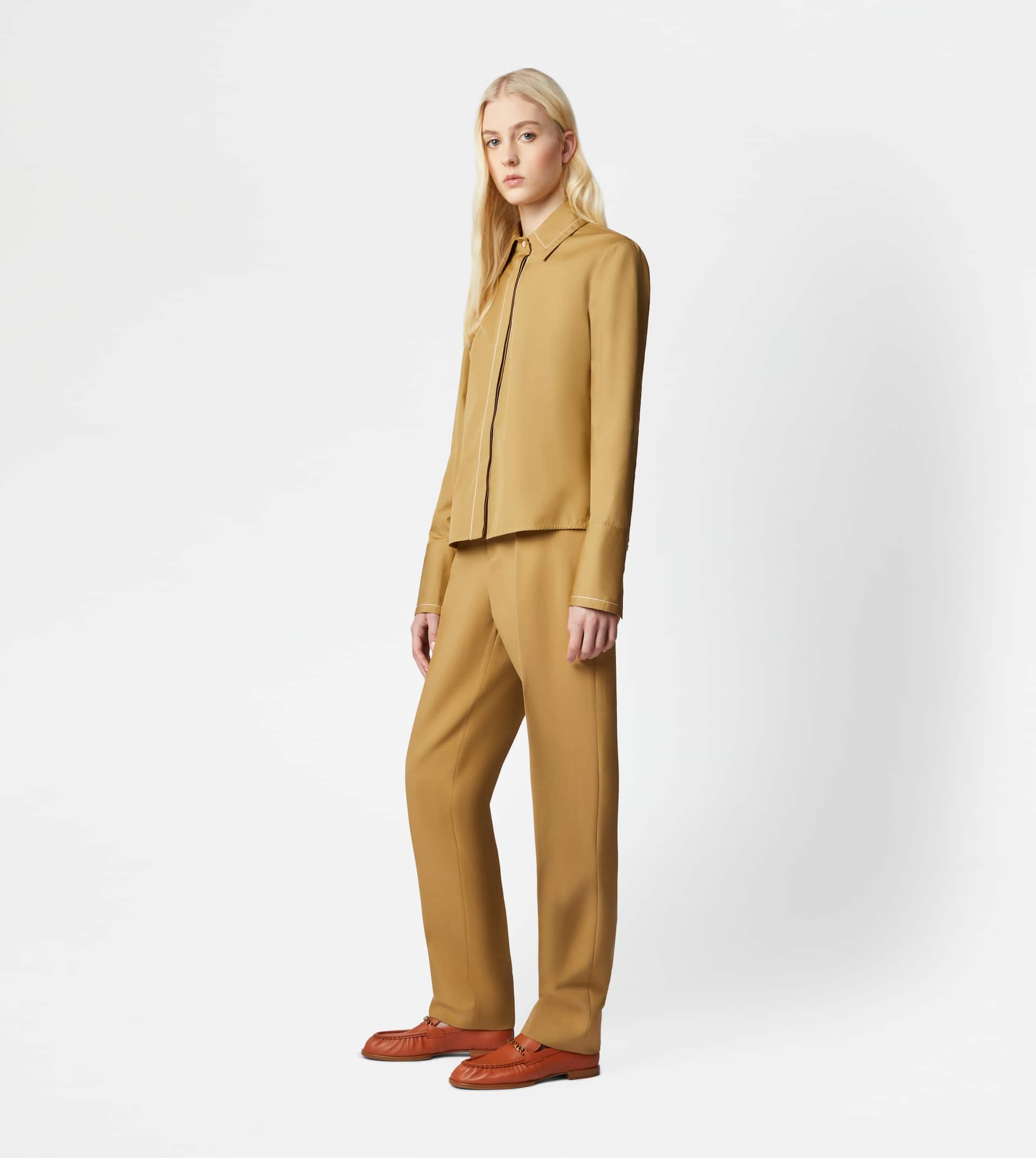 SHIRT IN POPLIN - BEIGE - 4
