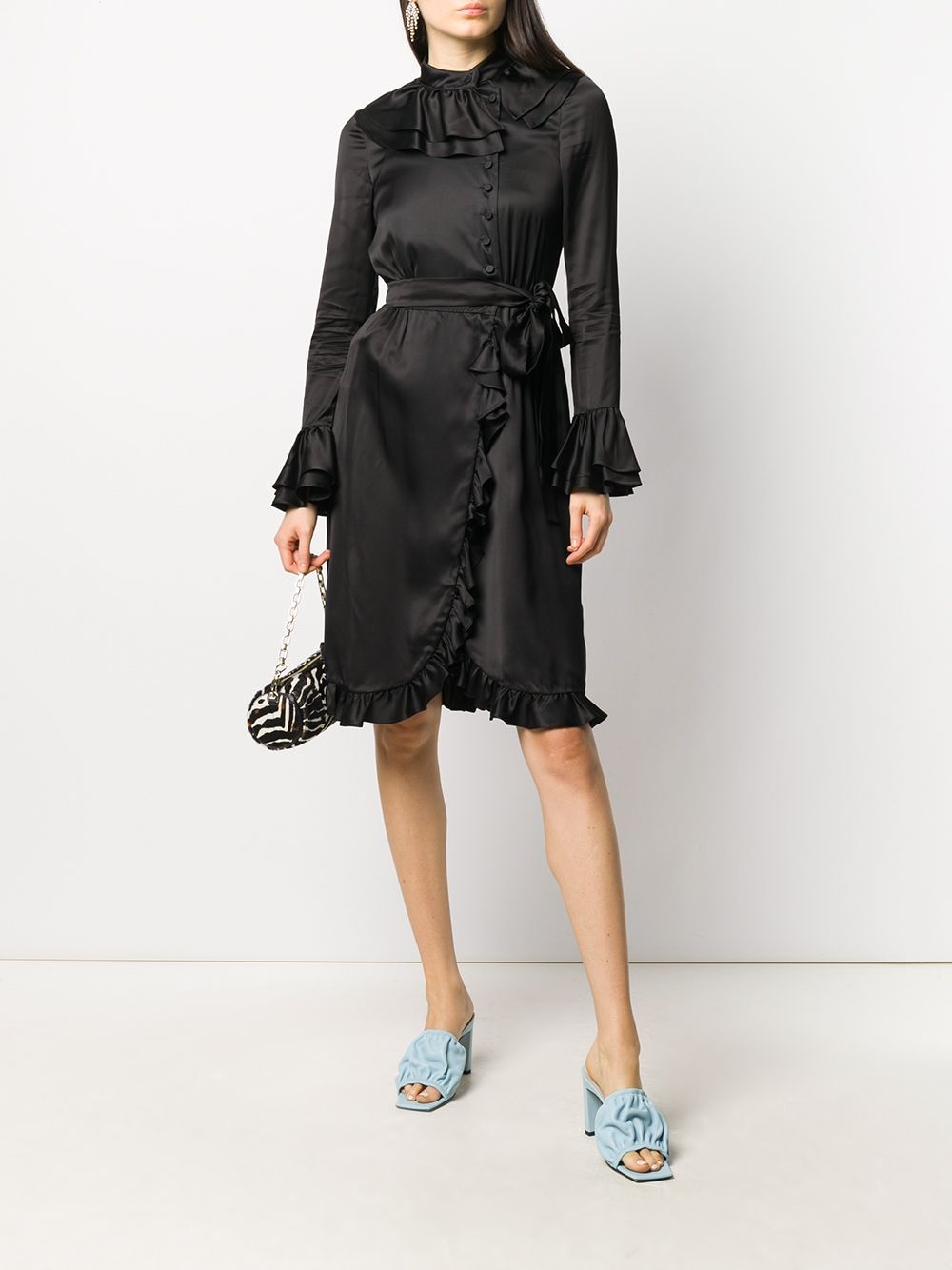 ruffled wrap dress - 2