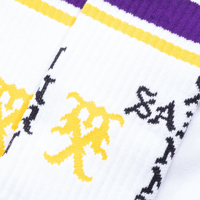 SAINT M×××××× SAINT SINNER SOCKS - WHITE/PURPLE outlook