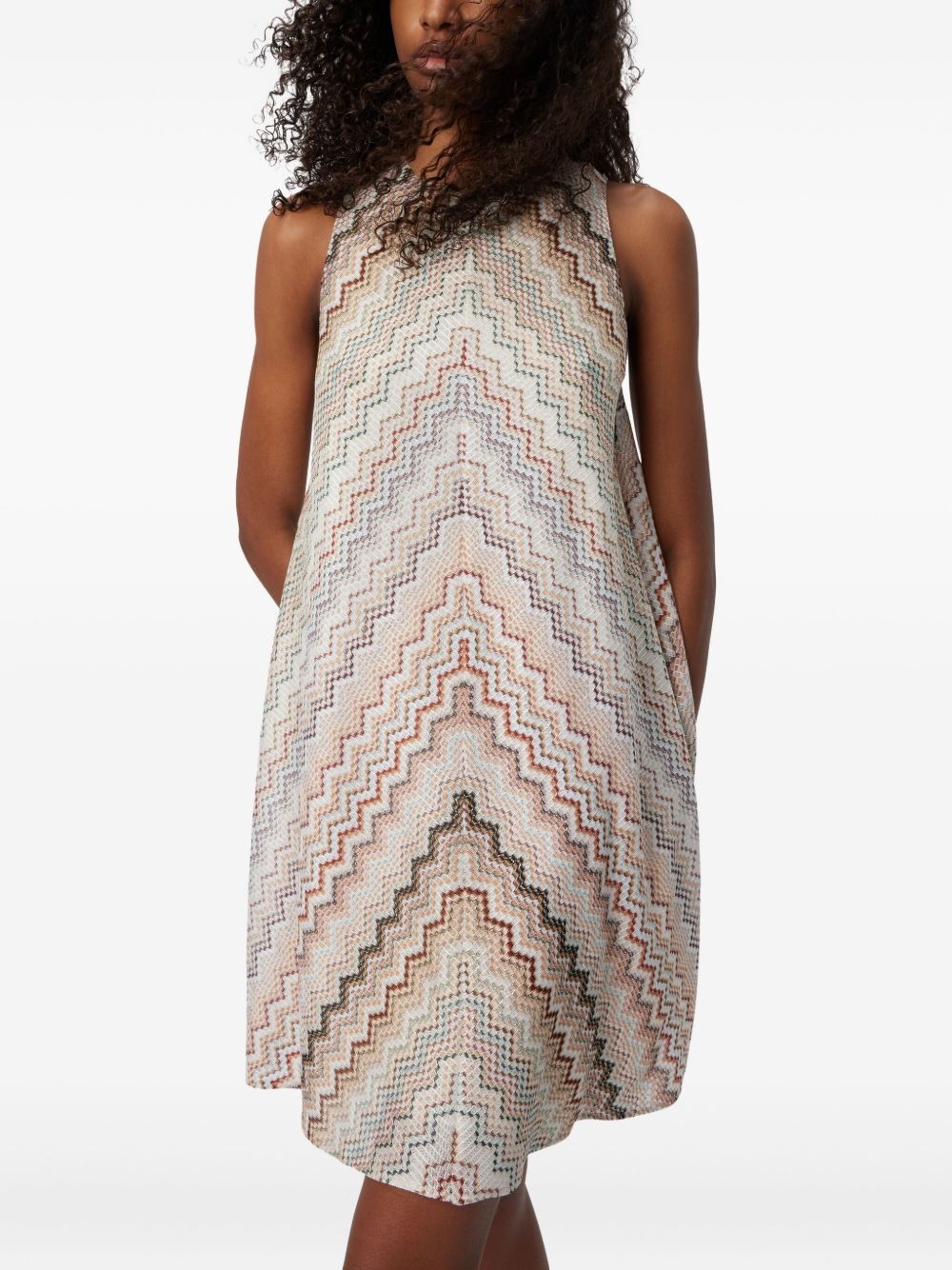 geometric-pattern mini dress - 4