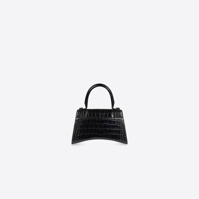 BALENCIAGA Women's Hourglass Xs Handbag Crocodile Embossed in Black outlook