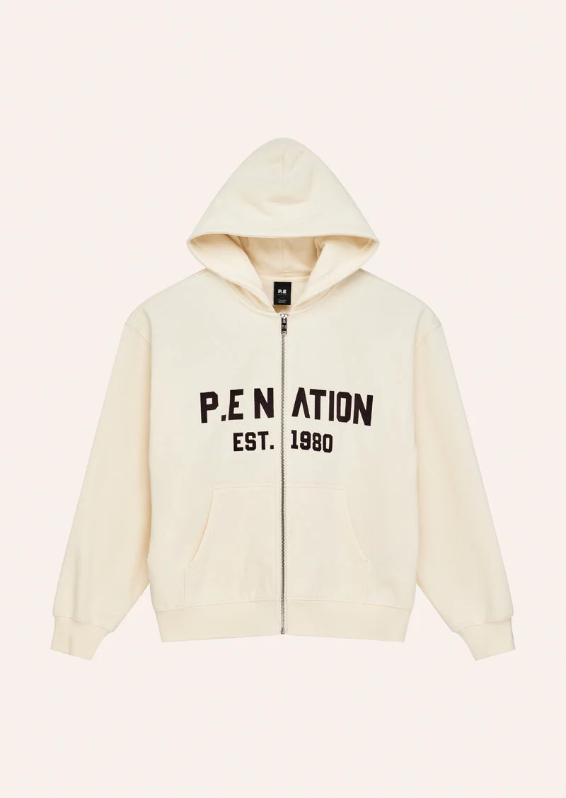 PHANTOM ZIP THRU HOODIE IN WHISPER WHITE - 1