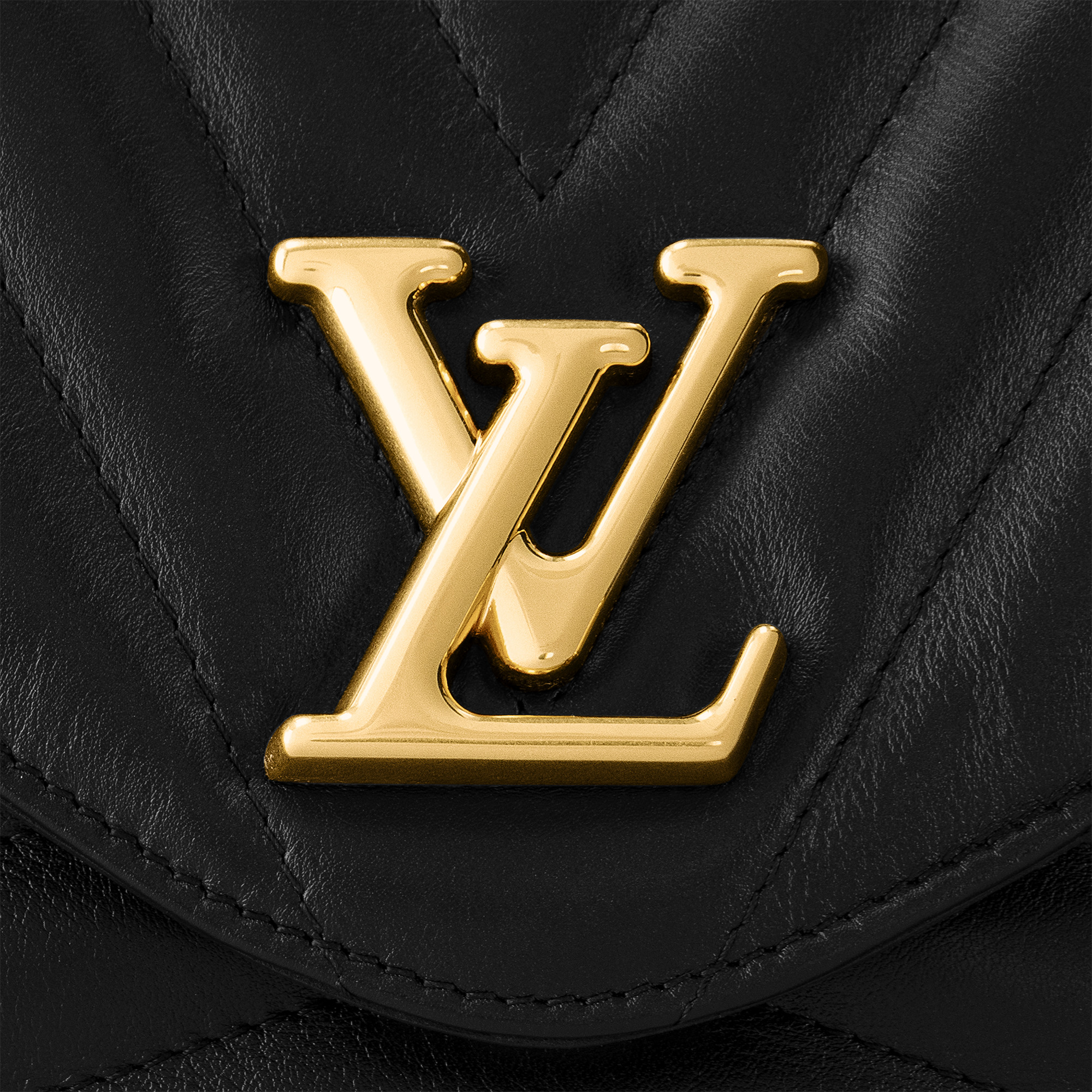 Louis Vuitton Black Smooth Calf Leather New Wave Chain MM Shoulder