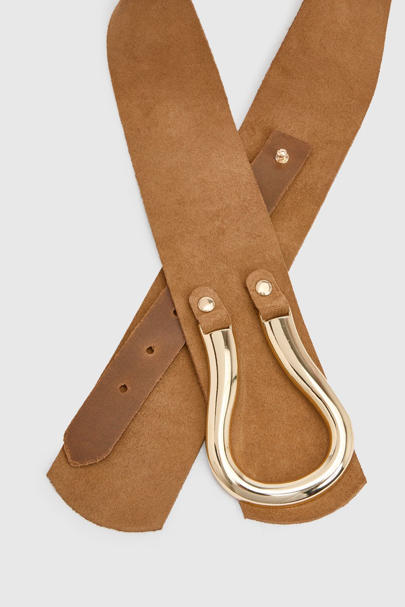 Suede Hardware Detail Waist Belt 3