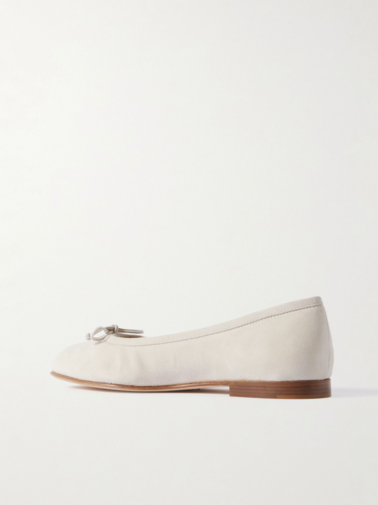 Veralli bow-detailed suede ballet flats Cream - 3
