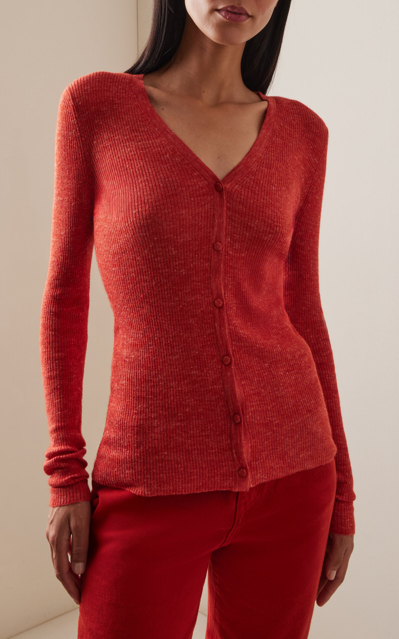 Aiste Cashmere, Silk and Hemp Cardigan orange - 3