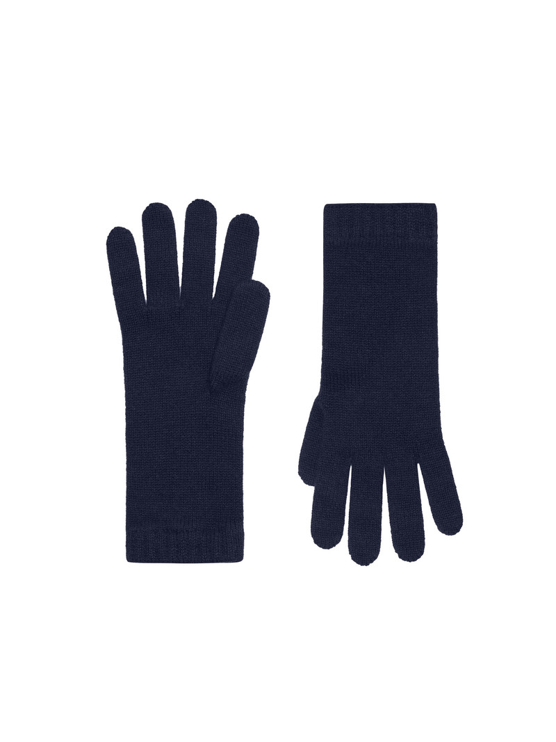 Cashmere Short Cuff Gloves - Dark Navy 1