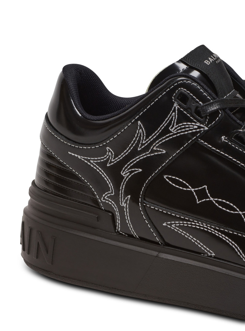 B-Court Mid Top Western glazed leather trainers 7