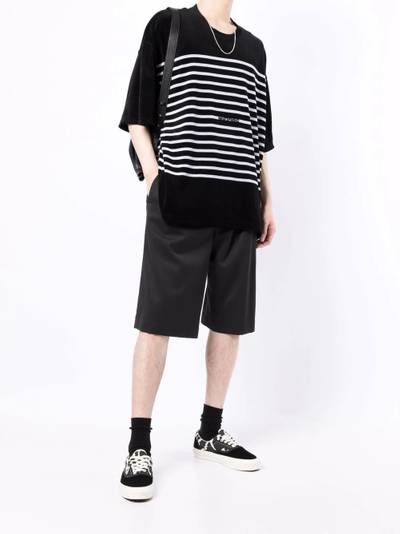 MASTERMIND WORLD striped skull-print T-shirt outlook