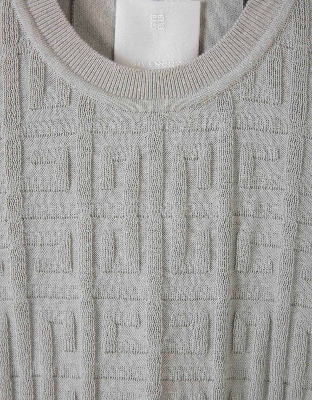 Givenchy Grey 4G Cotton Knit T-Shirt - 3