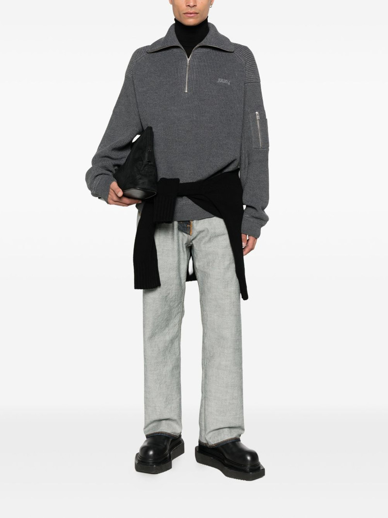 JUUN.J ribbed half-zip sweater outlook