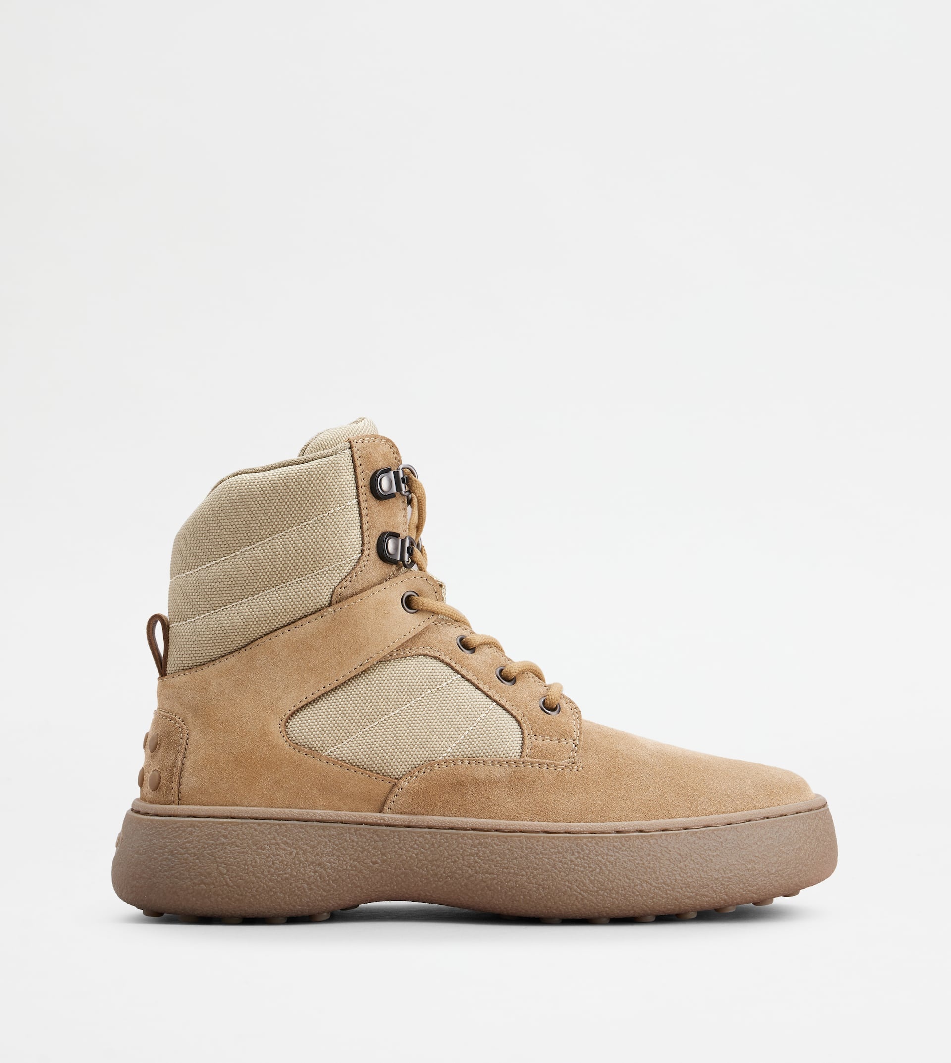 TOD'S W. G. LACE-UP ANKLE BOOTS IN SUEDE - BEIGE - 1