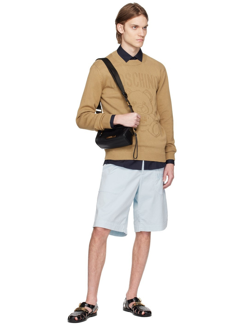 Moschino Blue Embroidered Shorts outlook