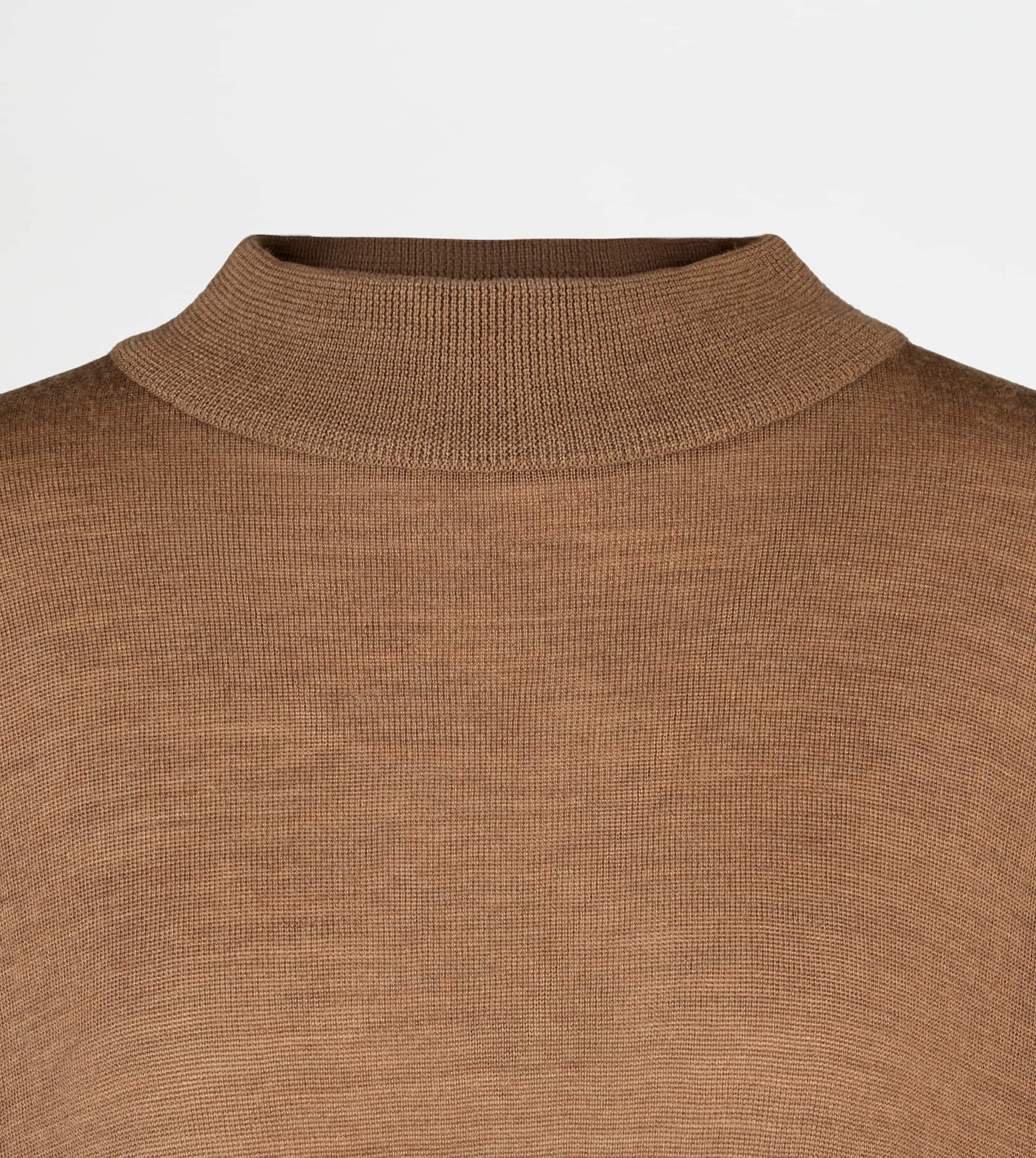 ROUND-NECK PULLOVER IN WOOL - BROWN - 2